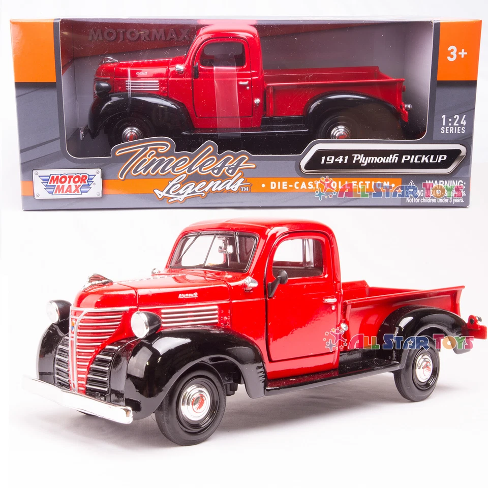 Camioneta pickup Motormax 73278 1941 Plymouth escala 1/24 diecast nueva caja roja verde Foto 1 de 1