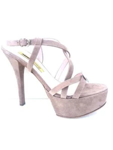 SCARPE SANDALO TACCO DONNA MANAS LEA FOSCATI 01775CM PELLE FANGO ORIGINALE PE - Picture 1 of 5