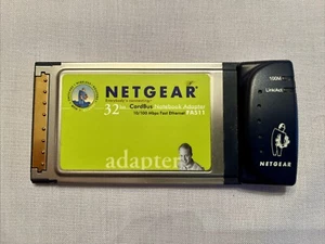 Netgear CardBus Notebook Adapter 10/100Mbps Fast Ethernet FA511 32-Bit - Photo 1/3