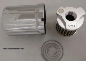 FLO Stainless Oil Filter PCS1 & Housing Chrome Deep Cut Victory Motorcycle - Picture 1 of 5