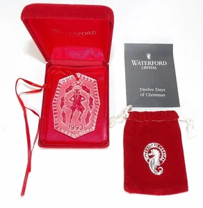 1993 WATERFORD CRYSTAL 12 DAYS OF CHRISTMAS 10 LORDS A LEAPING ORNAMENT IN BOX - Picture 1 of 2