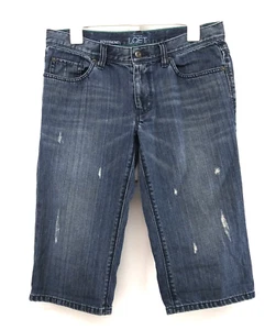 Ann Taylor LOFT Boyfriend Jean Bermuda Shorts Womens Size 12 Blue Low Rise - Picture 1 of 7