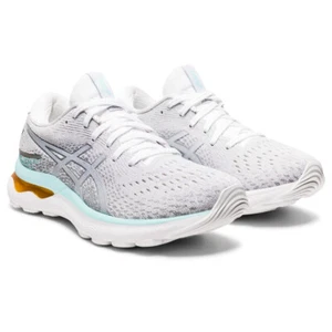ASICS Woman GEL-NIMBUS 24 Running Shoes White/Pure Silver 10.5 B (M) - Picture 1 of 9