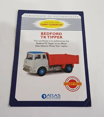 Atlas Dinky Juguetes 435 ,Bedford TK Volquete - Certificado De Autenticidad,V N - Imagen 1 de 2