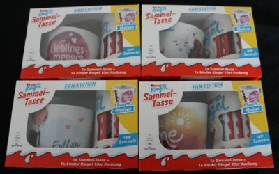 RAR!!! ALLE 4 KINDER RIEGEL SAMMELTASSEN KOMPLETTSATZ OVP 2022 - FAN EDITION - Bild 1 von 4