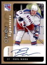 2007-08 O-PEE-CHEE SIGNATURES PAUL MARA AUTO NEW YORK RANGERS #S-PM