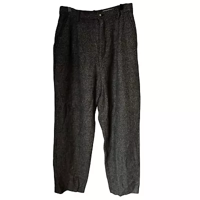 Pantalones Eddie Bauer Vintage Para Mujer Clásicos Mezcla Lana Tweed Pierna Ancha Talla 6 Foto 1 de 4
