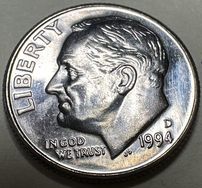 1994 D Roosevelt Dime 10C 7810N - Image 1 of 3