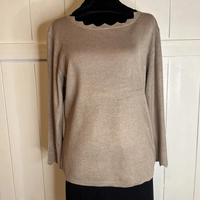 Suéter suéter festoneado manga 3/4 tejido Philosophy para mujer talla XL Foto 1 de 4