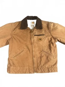 Carhartt Detroit Jacket Sherpa Lined Youth Large YYJ97 BRN Brown USA - Picture 1 of 9