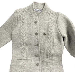 LodenPlankl Österreichische Wolljacke Jugend grau gekochte Wolle Trachten Alpin - Bild 1 von 19