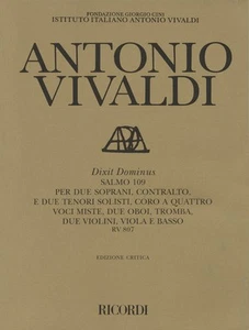 Antonio Vivaldi Dixit Dominus Psalm 109 RV 807 Full Vocal Score Sheet Music Book - Picture 1 of 1