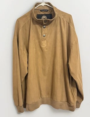 Men’s Weatherproof Jacket XXL Pullover Brown Suede Windbreaker Golf Active Wear - Image 1 of 4