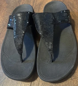 Fitflop Lulu sandali infradito impreziositi da donna taglia 7 neri - Foto 1 di 6