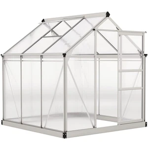 6 x 6 Fuß Polycarbonat Gewächshaus - klar - Bild 1 von 9