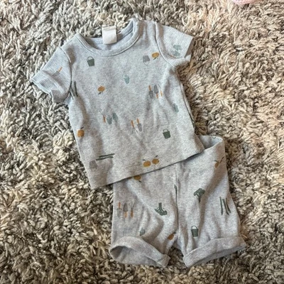 H&M Conjunto de 3 Meses Género Neutro Acanalado Pantalones Cortos Jardinería Foto 1 de 4