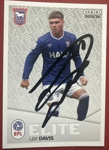Ipswich Town Leif Davis Firmado a Mano Panini 2025/2026 EFL Pegatina Elite - Imagen 1 de 1