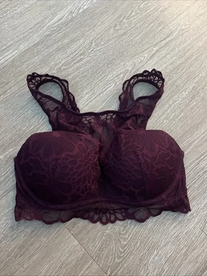 PINK By Victoria Secret Push Up Bralette Marron Lace Size XS - Image 1 of 4