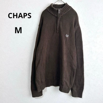 Suéter Tejido CHAPS Media Cremallera Algodón Marrón M Foto 1 de 4