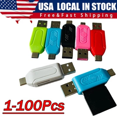 Card Reader USB 2.0 Type C Micro TF OTG Smart Memory Adapter Laptop Computer Lot - Image 1 of 4