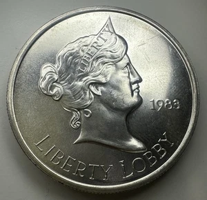 1983 1 oz Liberty Lobby .999 Fine Silver Round E58 - Picture 1 of 2