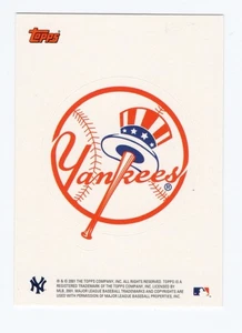 2001 Topps New York Yankees Team Sticker - Picture 1 of 1
