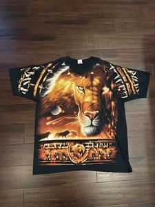 Vintage 2001 Liquid Blue Lion Tribal Africa AOP Shirt Size XL Retro - Picture 1 of 6