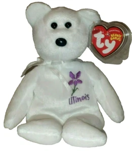 Ty Beanie Baby - ILLINOIS VIOLET the Bear (Show Exclusive) NEW MWMTs Plush Toy - Picture 1 of 8