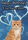 Ginger Kitten Cat   Occasion Personalised Greeting Card Birthday congrats MM5