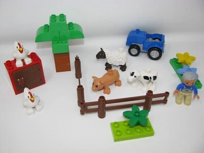 Lego Duplo Farmer Farm Animals Pig Tractor Sheep Cow Rooster Fences flowers - Image 1 of 4