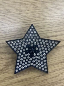Rhinestone Star Black Background Belt Buckle - Picture 1 of 4