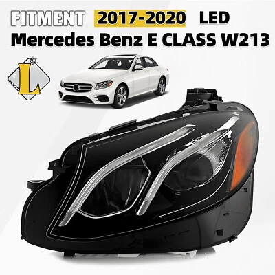 Full LED Headlight For 2017-2020 Mercedes Benz E-Class w/o Active Lighting Left Foto 1 de 4