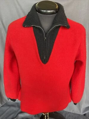 Vintage McGregor Red Wash & Wear Nylon 1/2 Zip Pullover Made in USA Fleece Dean - Image 1 of 4
