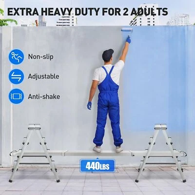 Tablón de trabajo de aluminio de 6-9 pies tablón telescópico plataforma de andamio de 440 lb Foto 1 de 4