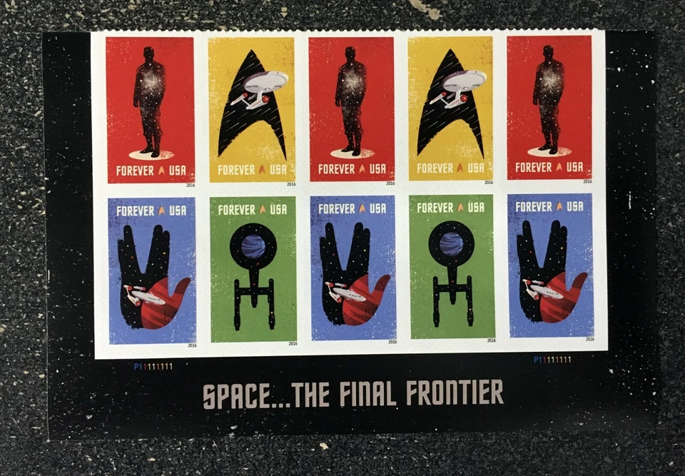 2016USA #5132-5135 Forever - Star Trek - Bottom Plate Block of 10 space mint - Image 1 of 1
