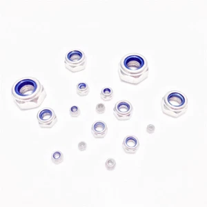 10-100pcs M2 M3 M4 M5 M6 M8 M10 Stainless Steel Hex Nylon Insert Lock Stop Nut - Picture 1 of 7
