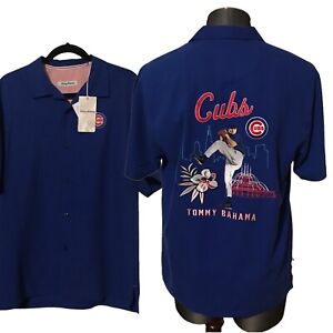 Tommy Bahama Chicago Cubs Silk Shirt Official MLB Embroidered NWT Men’s Sz M