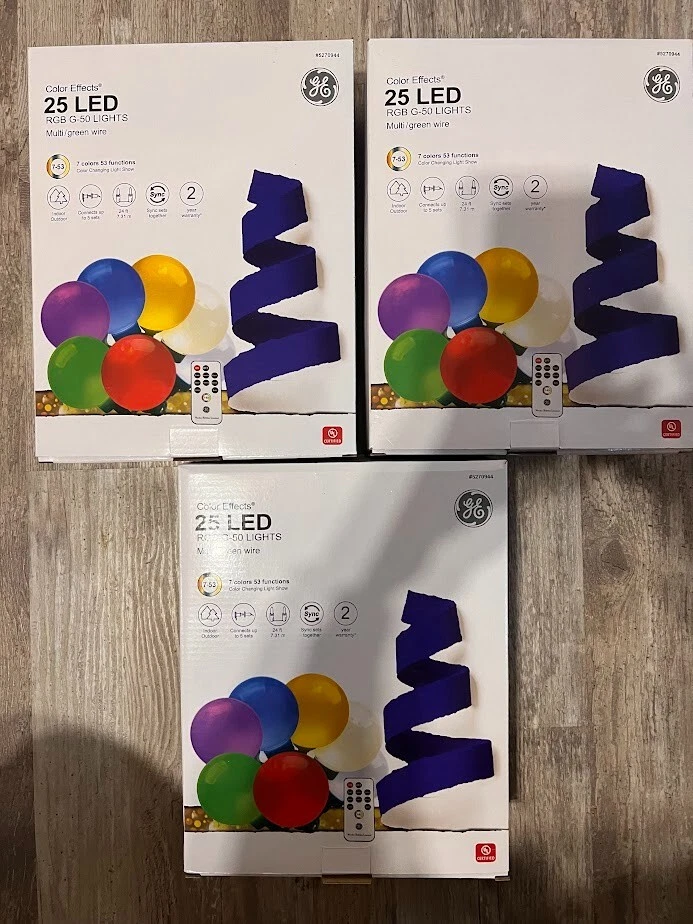 GE 5270944 25CT MULTI COLOR MULTI-FUNCTION G-50 LED LIGHTS -