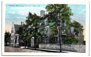Postkarte Grafton Hall Schule mit Ziegelmauer & Breezeway Fond du Lac Wisconsin - Bild 1 von 3