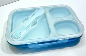 Lunchbox mit Besteck Picknick-Set Camping 3 Fächer, Mahlzeit Behälter - Bild 1 von 4