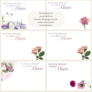 ShredAstic® MAM MUM MOM small FUNERAL Florist Message Cards 6x9cm options - Picture 1 of 10