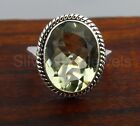 Natural Green Amethyst Ring, 925 Sterling Silver Ring Women's Ring