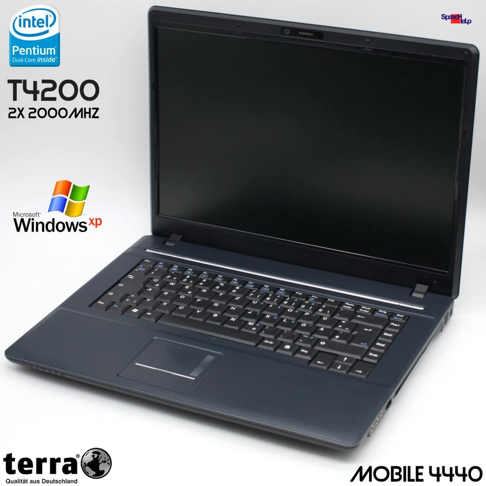 Terra Mobile 4440 Notebook Laptop Windows XP GeForce 9300 1680x1050 15.4" Webcam - Image 1 of 4