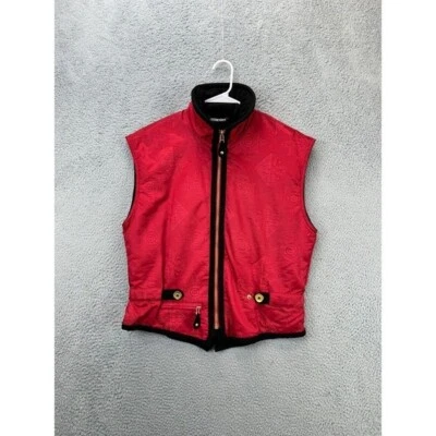 Obermeyer Vest Womens 12 Thermolite Red Geometric Nylon Insulated Ski Full Zip - Image 1 of 4