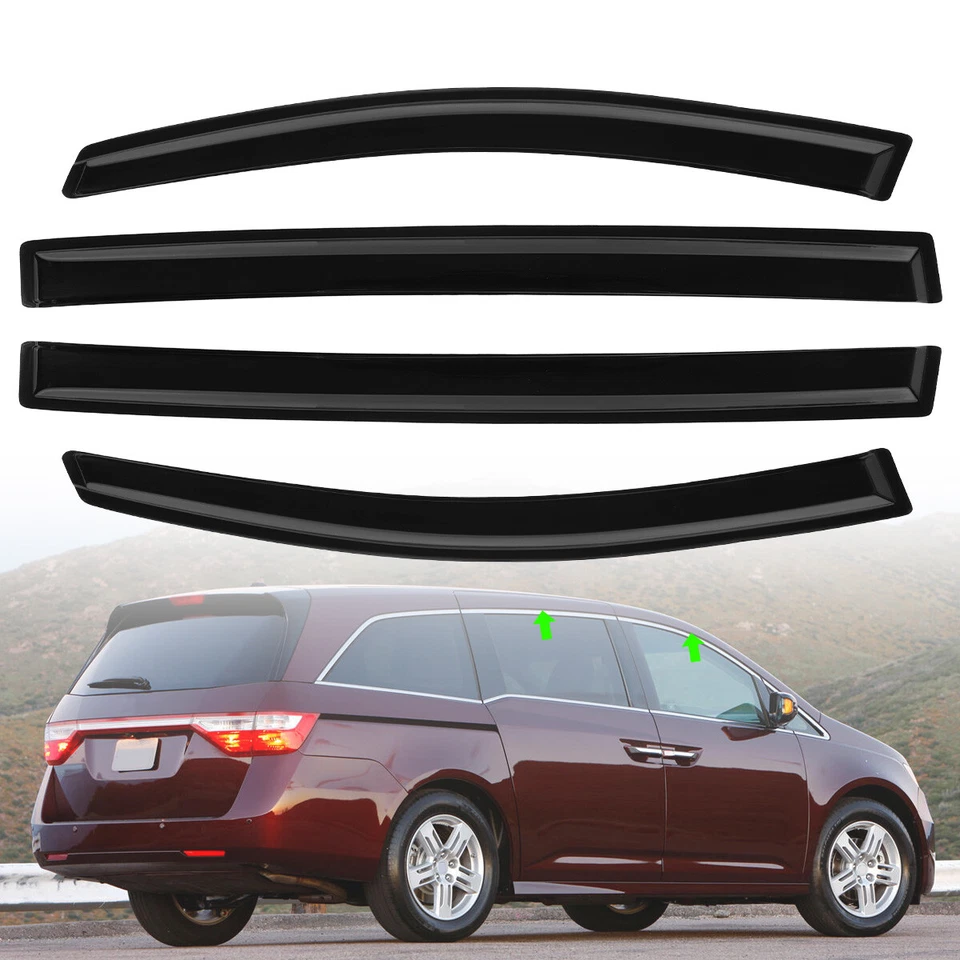 For Honda Odyssey 2011-2017 Side Window Visor Vent Sun Rain Guards Deflector — 第 1/4 张图片