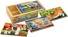 Melissa & Doug Pets 4-In-1 Wooden Jigsaw Puzzles in a Storage Box (48 Pcs) - Fsc