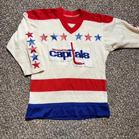 Vintage Washington Capitals Hockey Jersey Size S 80's NHL - Pre-Owned Cover