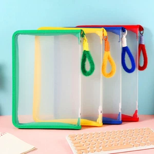 A4 Plastic Waterproof Document Wallets Files Folder Zip Lock Bags Pouch Office - - Picture 1 of 20