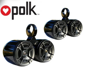 2 x Twin schwarz beschichtet Wakeboard Turm Lautsprecher Polk DB652 300W Marine Speaker - Bild 1 von 3