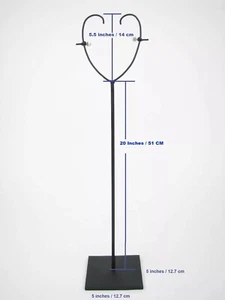 GothamGallery Fine Tribal African Art - Metal Mask Stand 5" Base Adjustable 20" - Picture 1 of 8